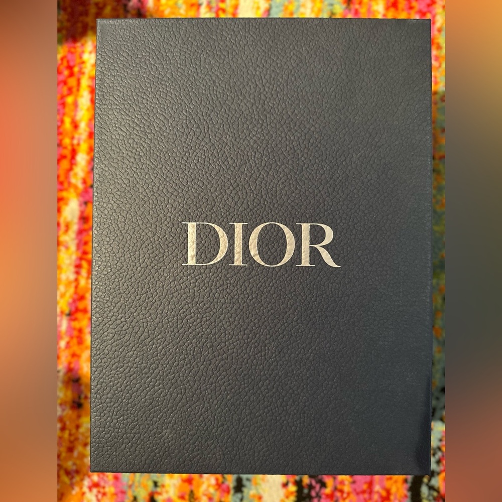 COPY - DIOR HOMME INDIOR JACQUARD MULE- BEIGE/NAVY DIOR OBLIQUE JACQUARD PRINT-…